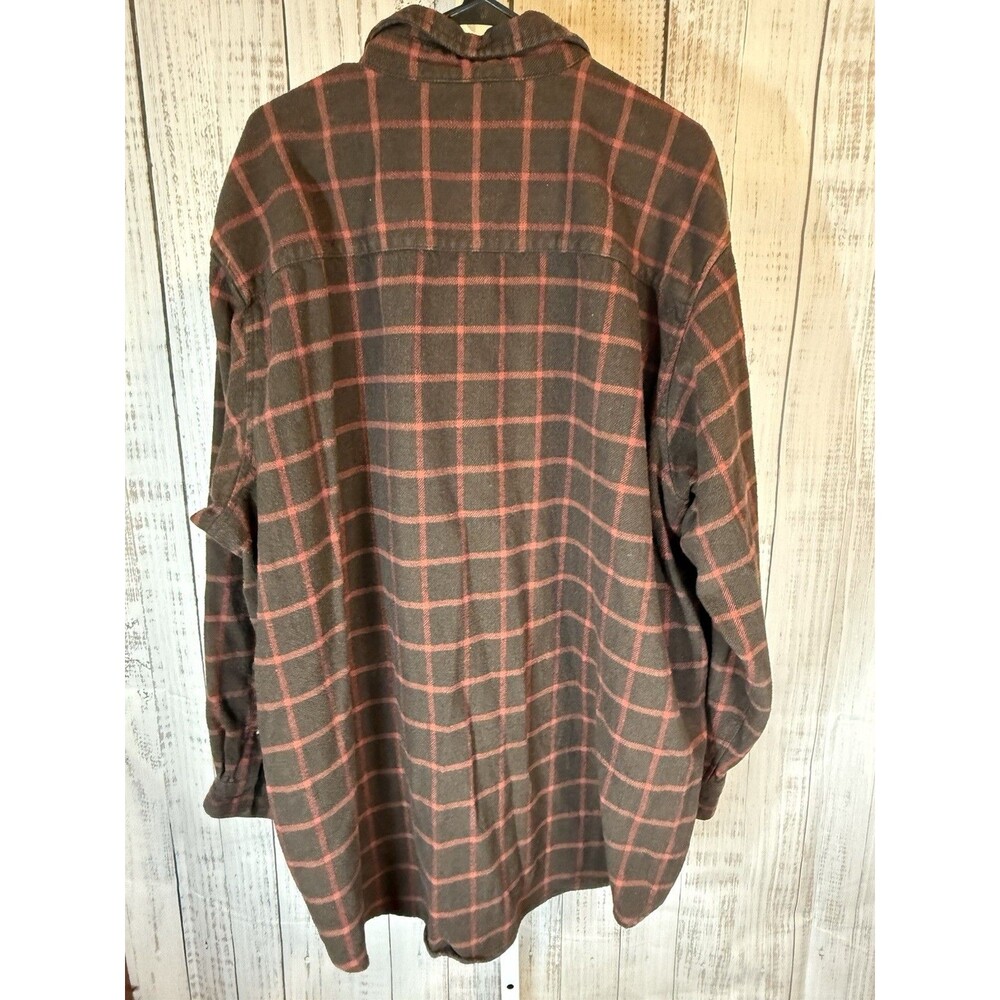 Wrangler Riggs Workwear Men’s 3XT Flannel Long Sleeve Shirt Red Brown Plaid - Picture 4 of 4